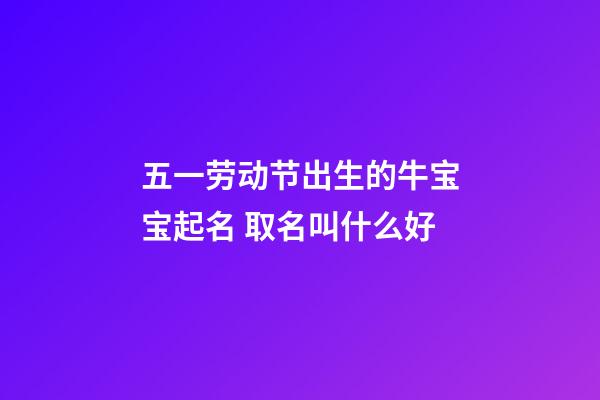 五一劳动节出生的牛宝宝起名 取名叫什么好